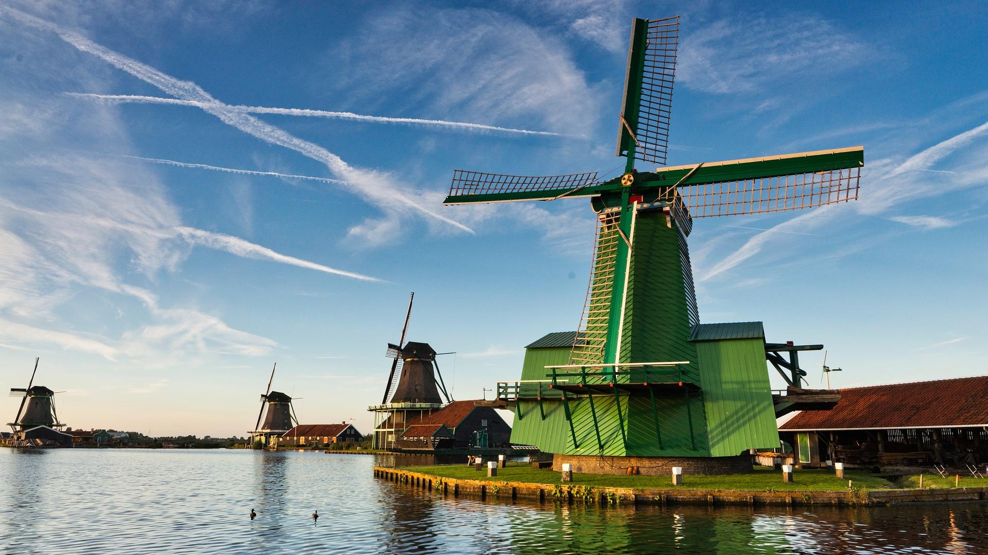 Molens in op de Zaanse Schans in Zaandam